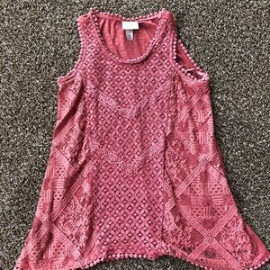 Coral Lace Tank Top